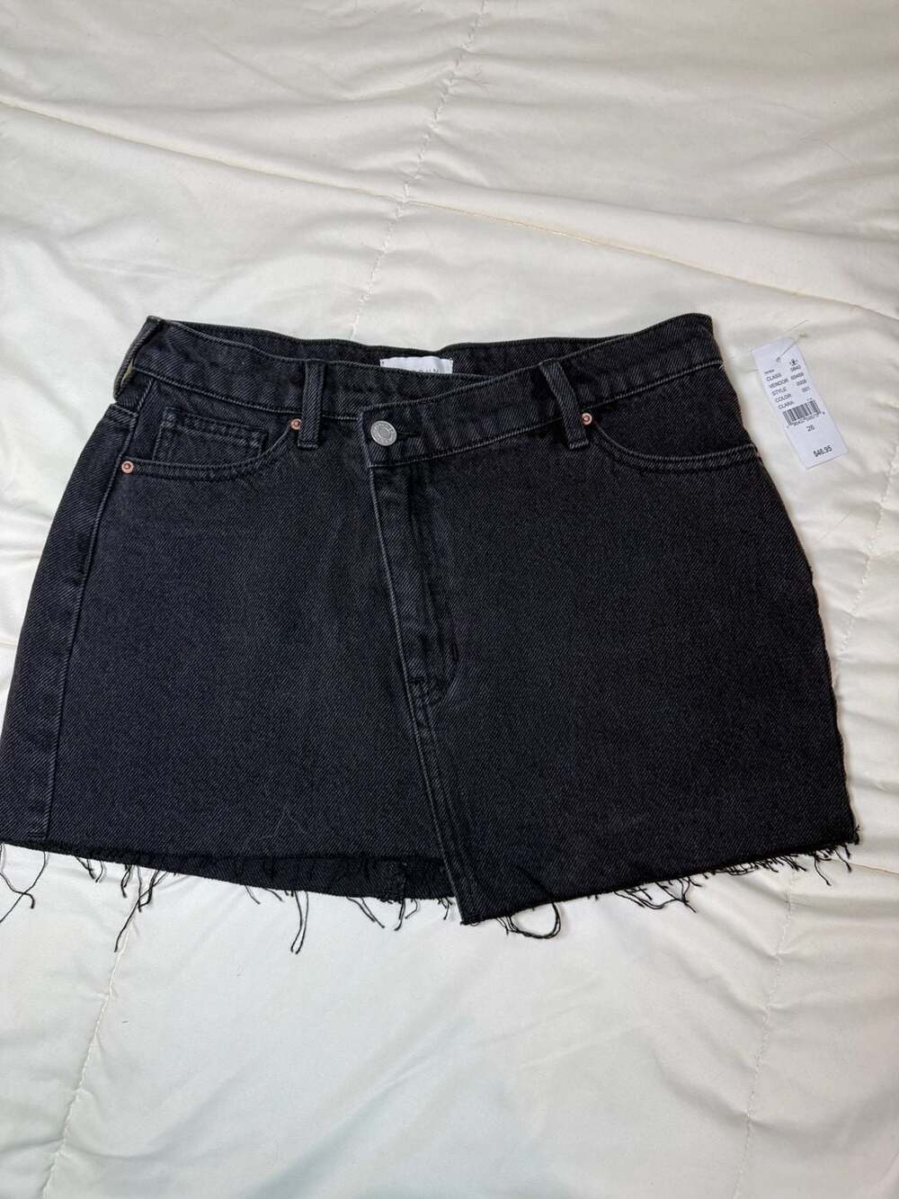 PacSun Clara Asymmetrical Waist Black Denim Mini Skirt
